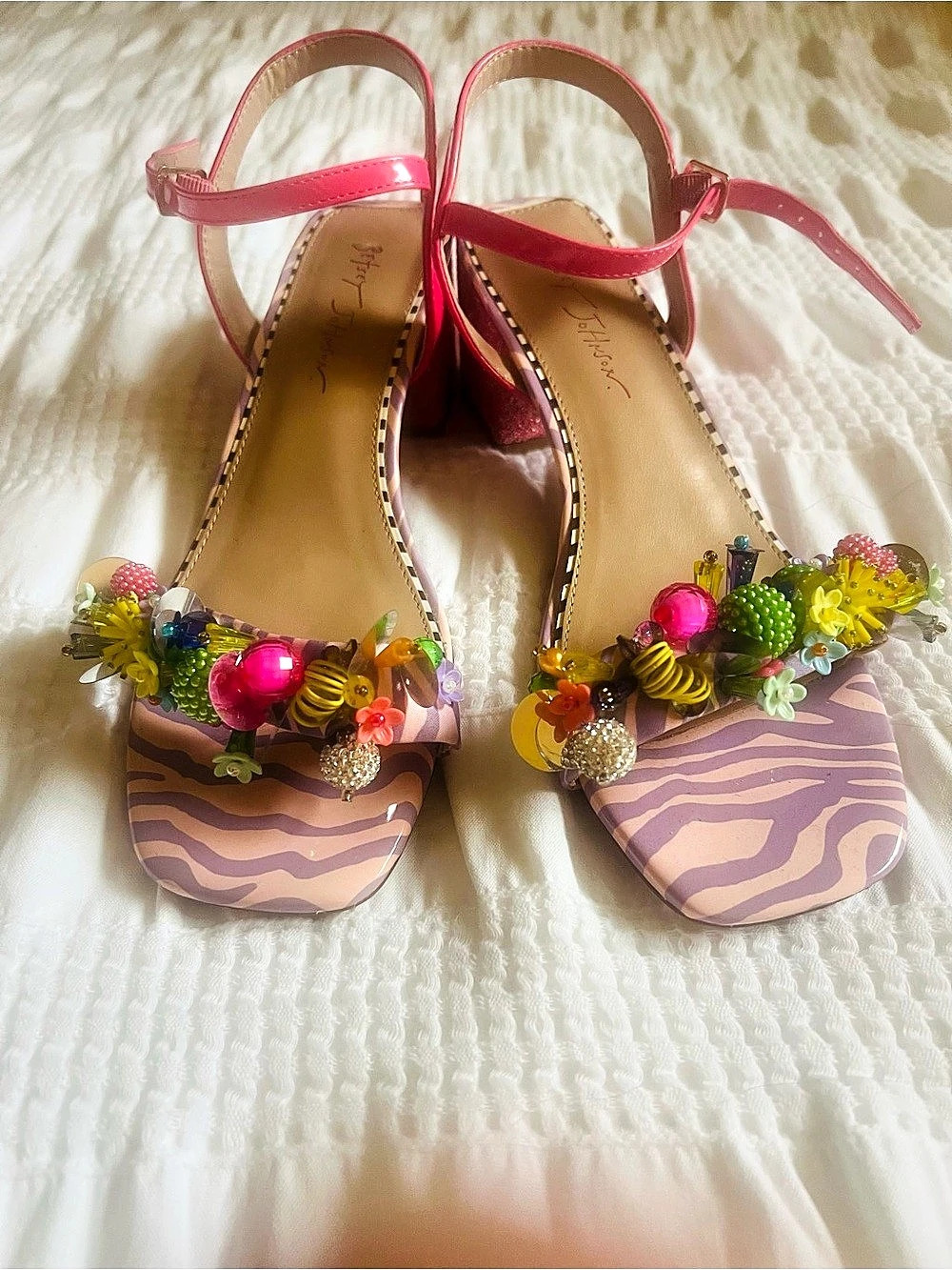 Betsey Johnson Sprite Embellished Pink & Purple Heels